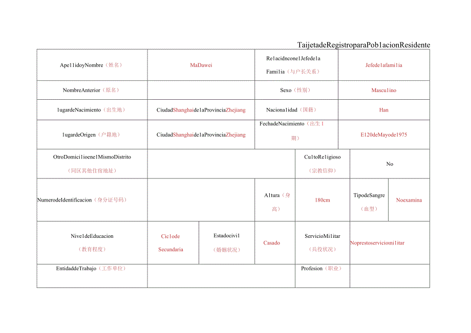 (西班牙语)户口本翻译模板.docx_第3页