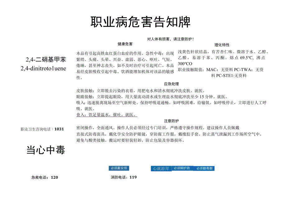 2,4-二硝基甲苯-病危害告知牌.docx_第1页