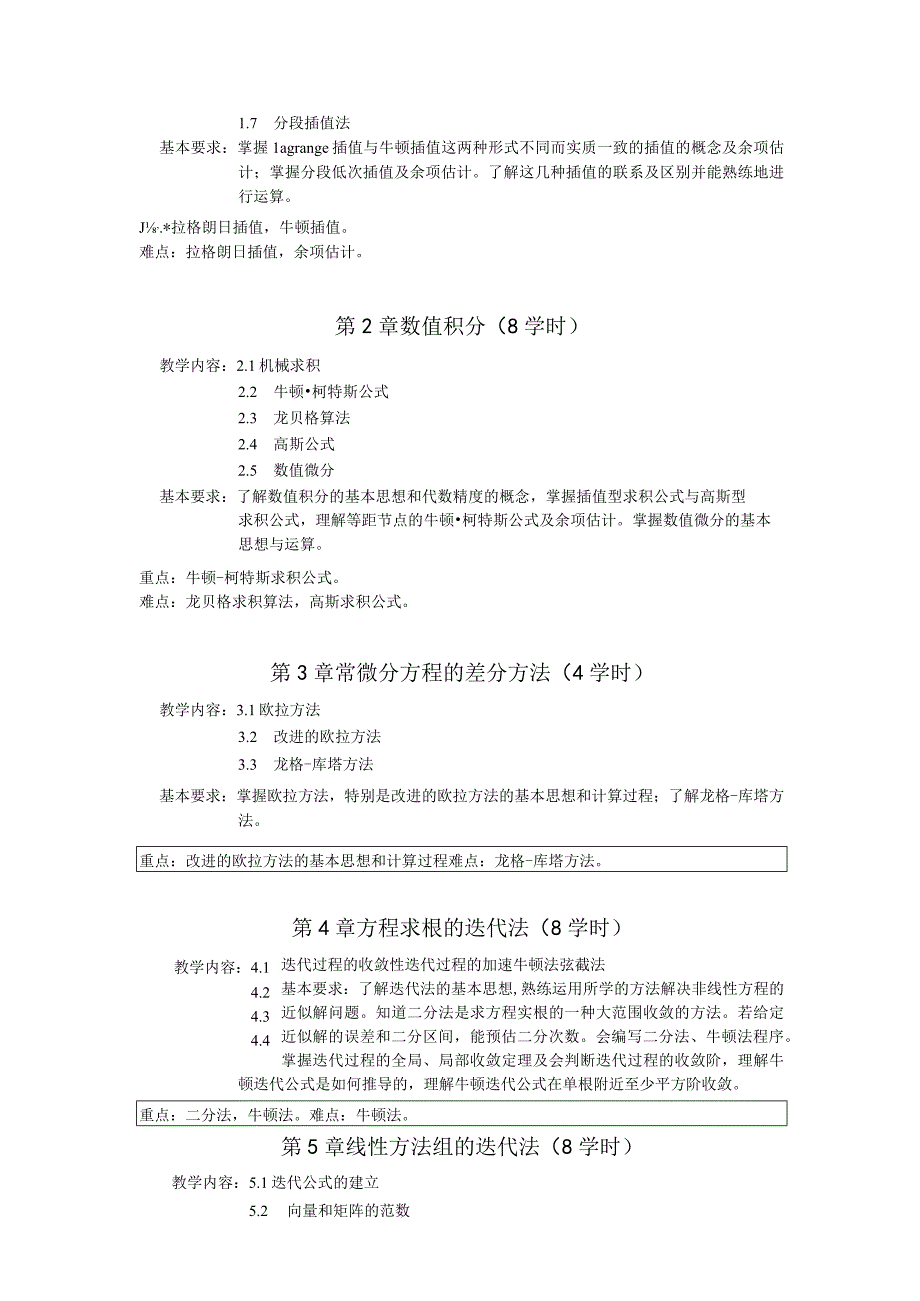 《数值分析》课程教学大纲.docx_第2页