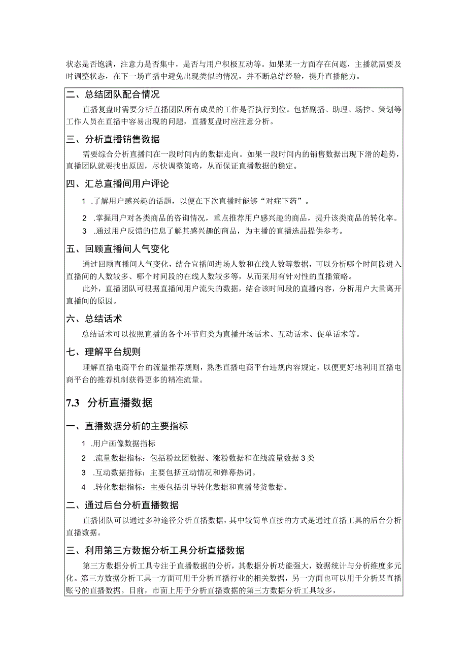 《直播电商基础与实务》-教案 张盈 项目7、8 直播电商的复盘与数据分析、直播电商平台运营实战.docx_第2页