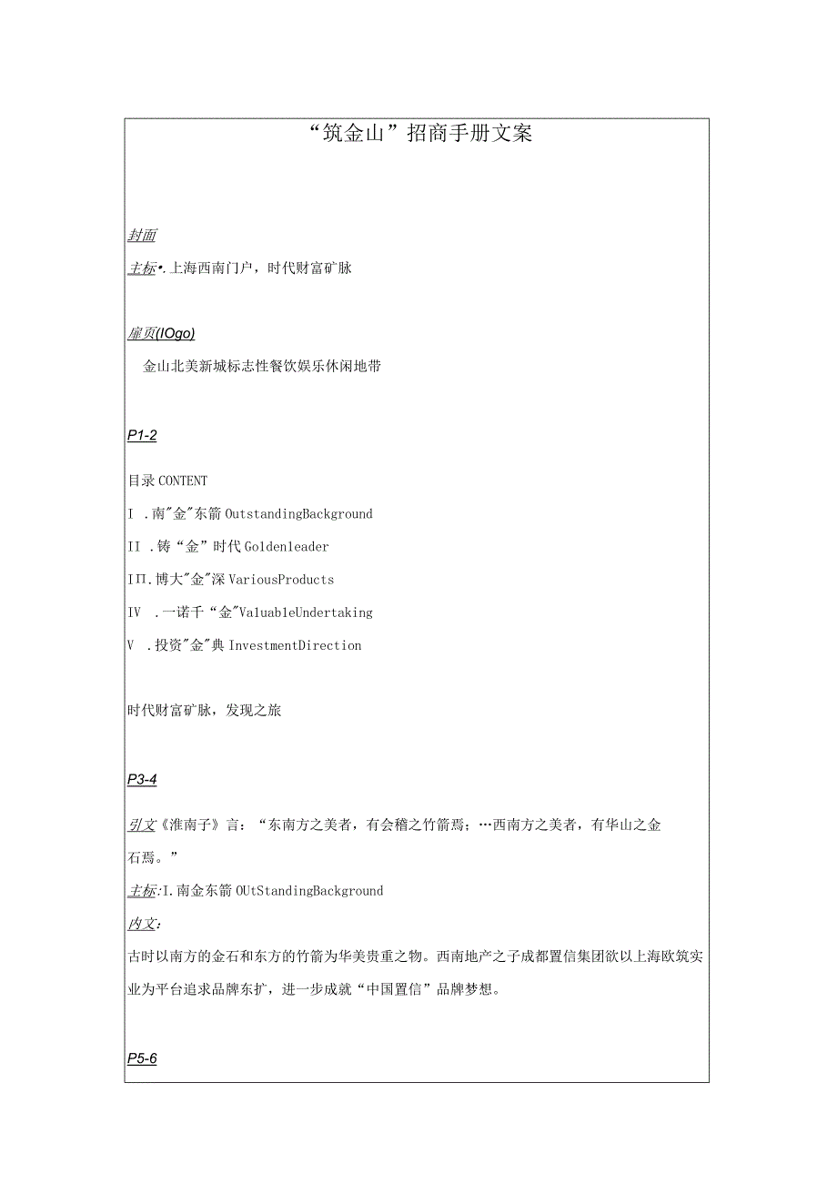 上海市筑金山招商手册.docx_第1页