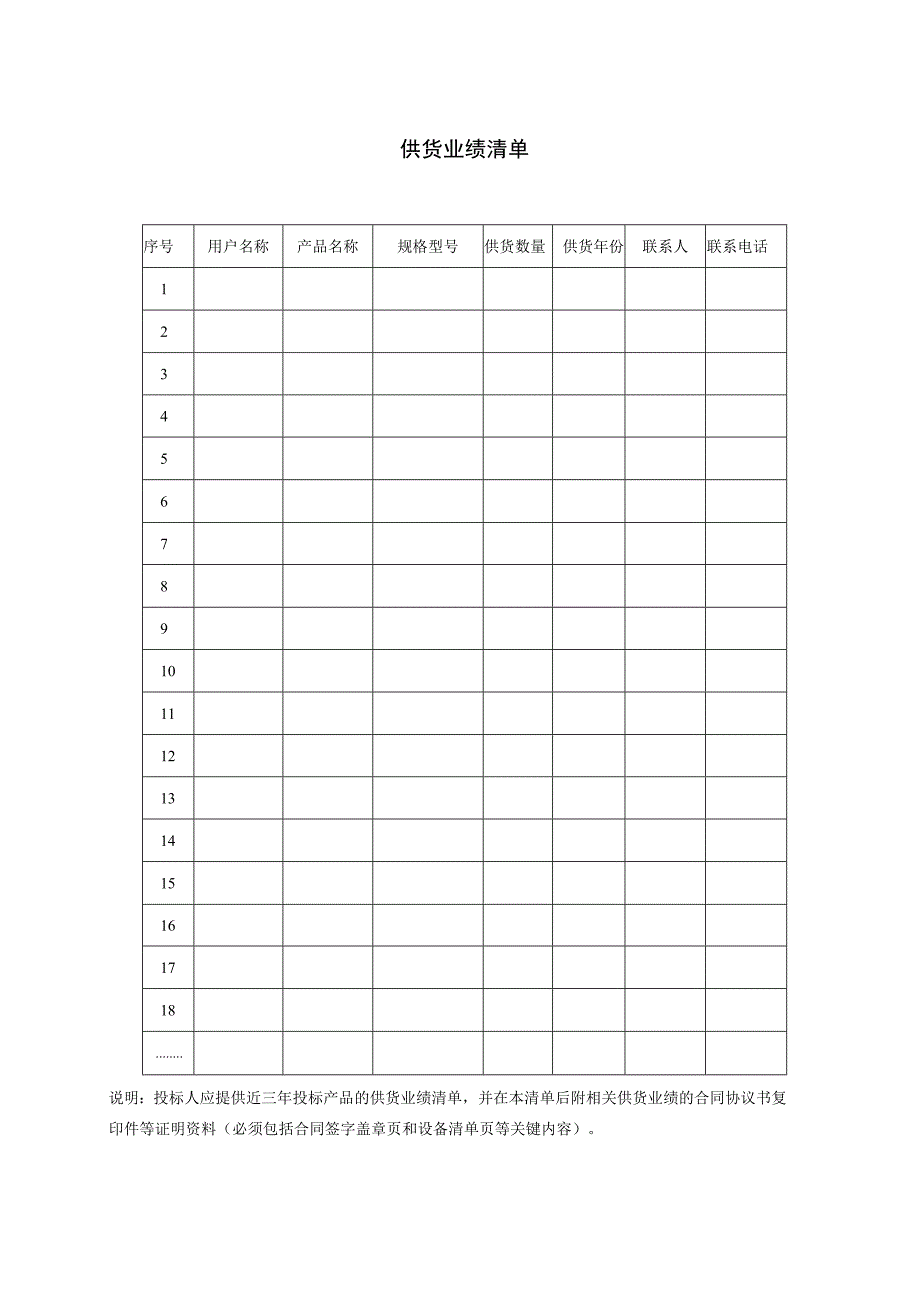 供货业绩清单38(2023年).docx_第1页