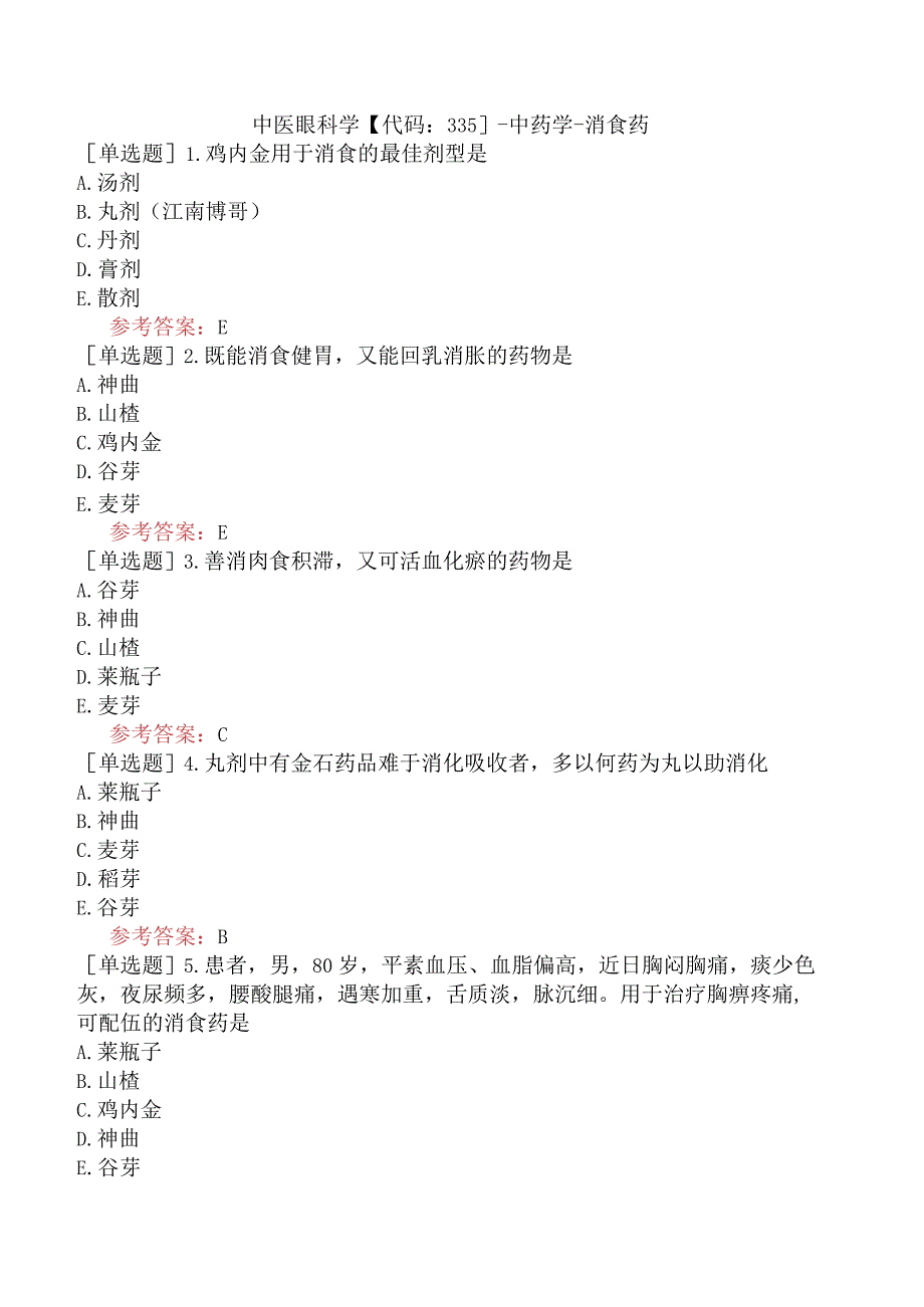 中医眼科学【代码：335】-中药学-消食药.docx_第1页