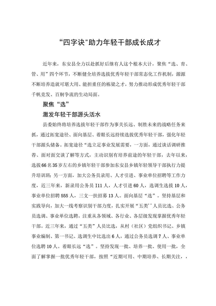 “四字诀”助力年轻干部成长成才.docx_第1页