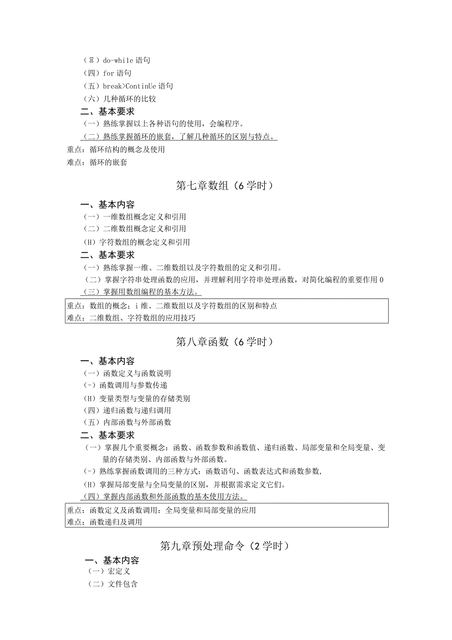 《程序设计语言C》课程教学大纲.docx_第3页