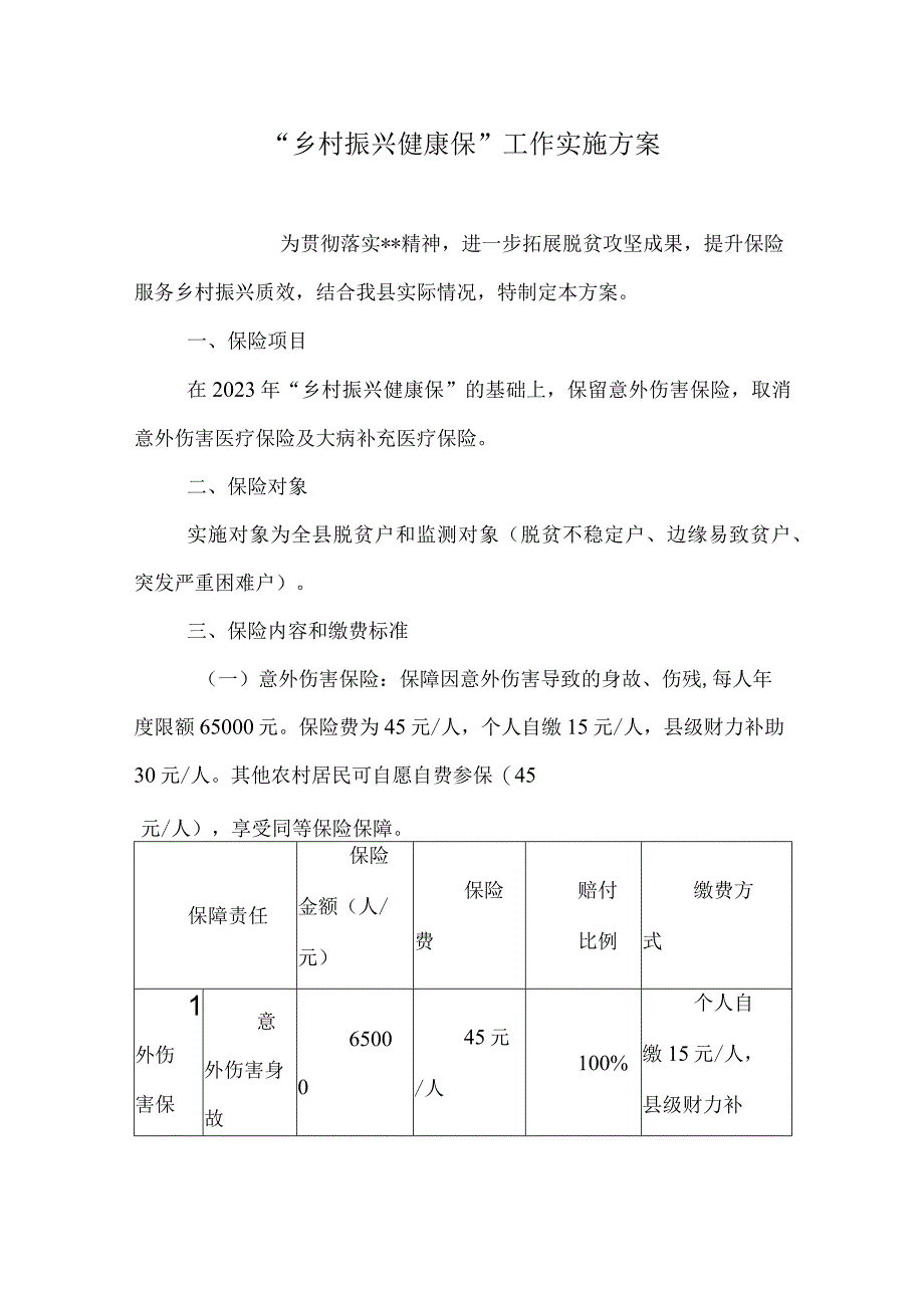 “乡村振兴健康保”工作实施方案.docx_第1页