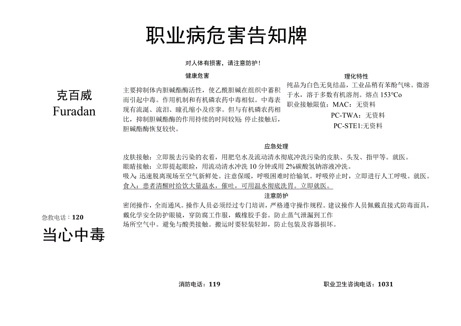 克百威-职业病危害告知牌.docx_第1页