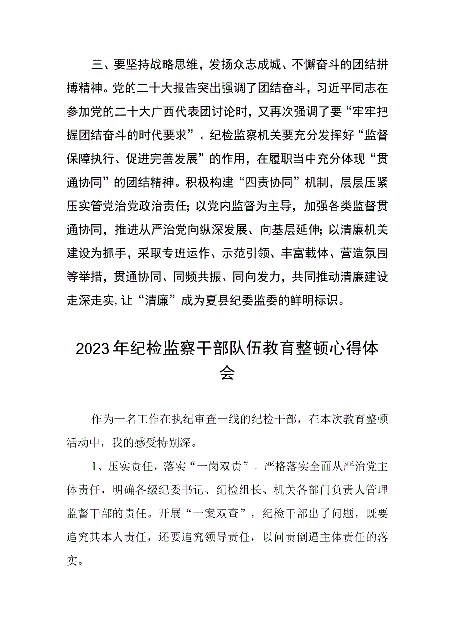 (5篇)2023纪检监察干部队伍教育整顿心得体会感悟.docx_第2页