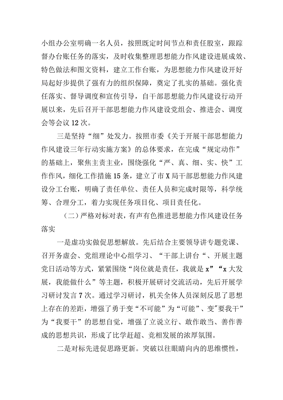 2023年某局关于干部思想能力作风建设工作开展情况的报告.docx_第2页