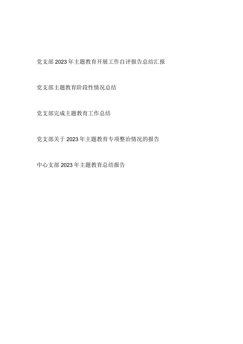 党支部2023年主题教育开展工作自评报告总结汇报（含专项整治）.docx_第1页