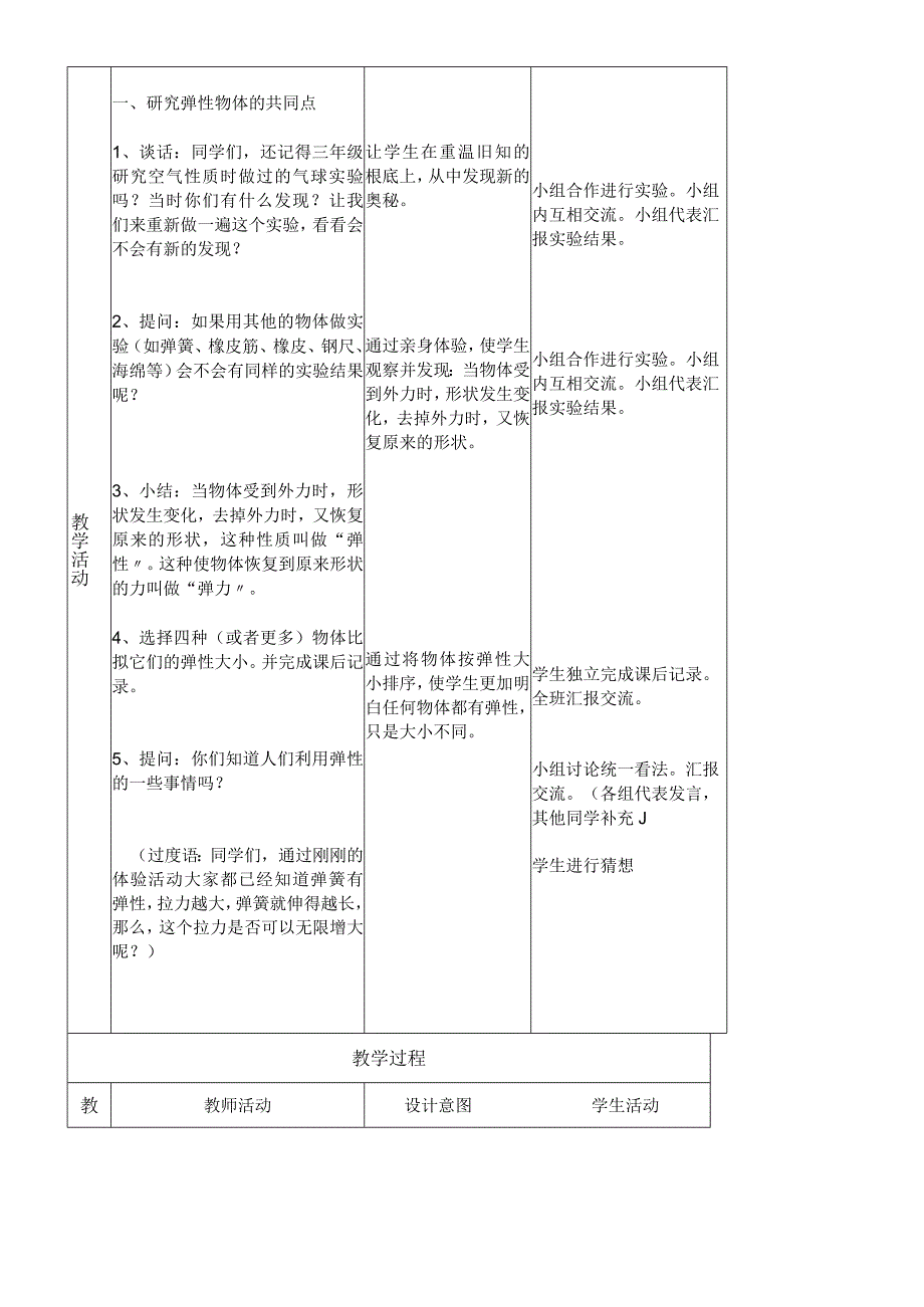 【原创】四年级下册科学教学设计-物体的形状改变以后（共计4页）_苏教版.docx_第2页