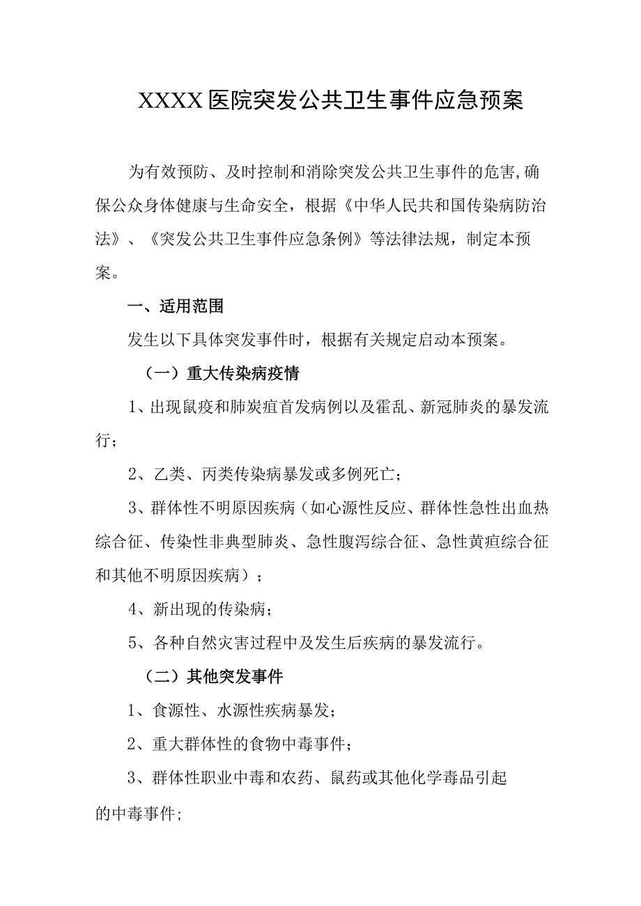 医院突发公共卫生事件应急预案.docx_第1页