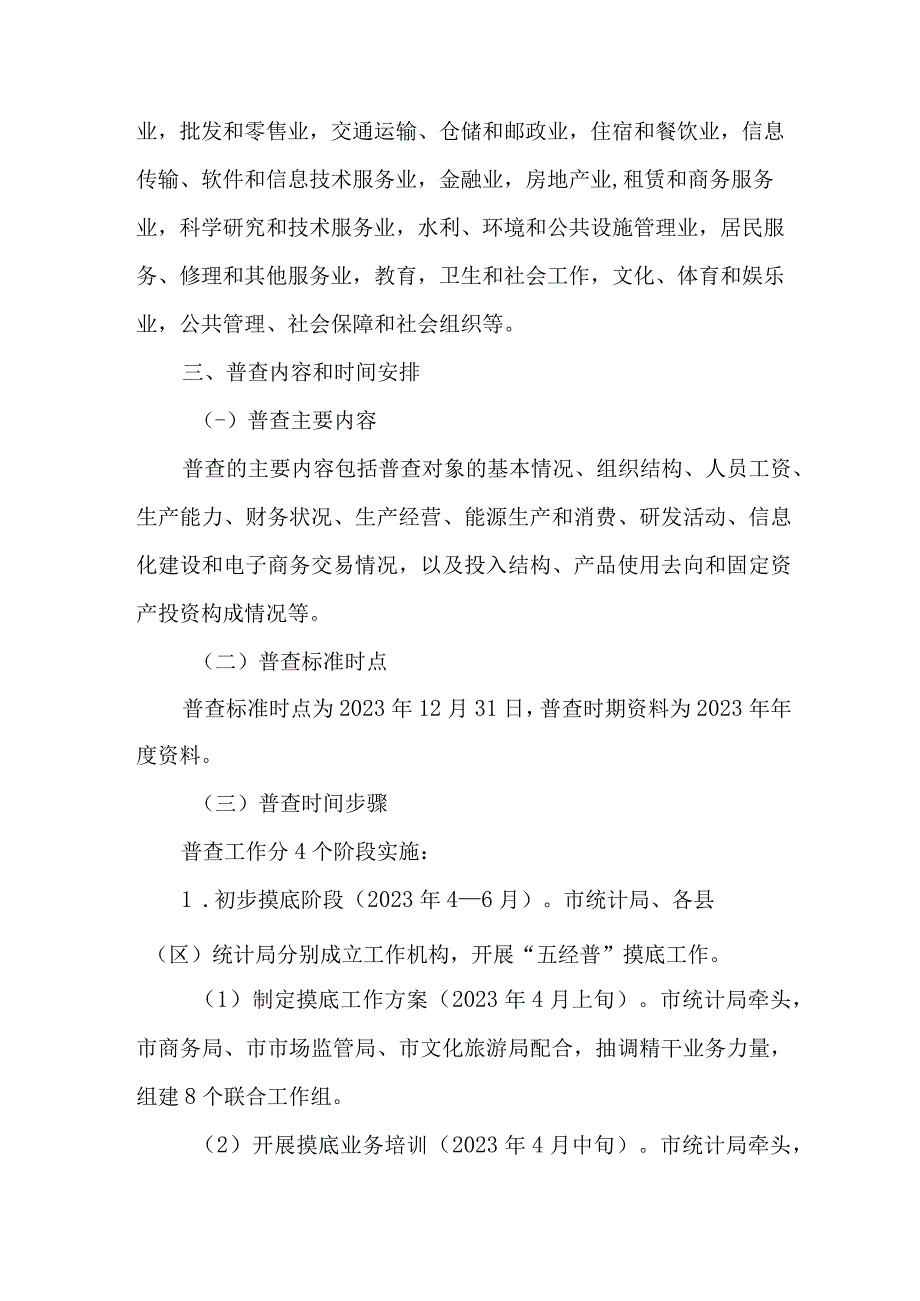 工业园区2023年开展全国第五次经济普查专项实施方案 4份.docx_第2页