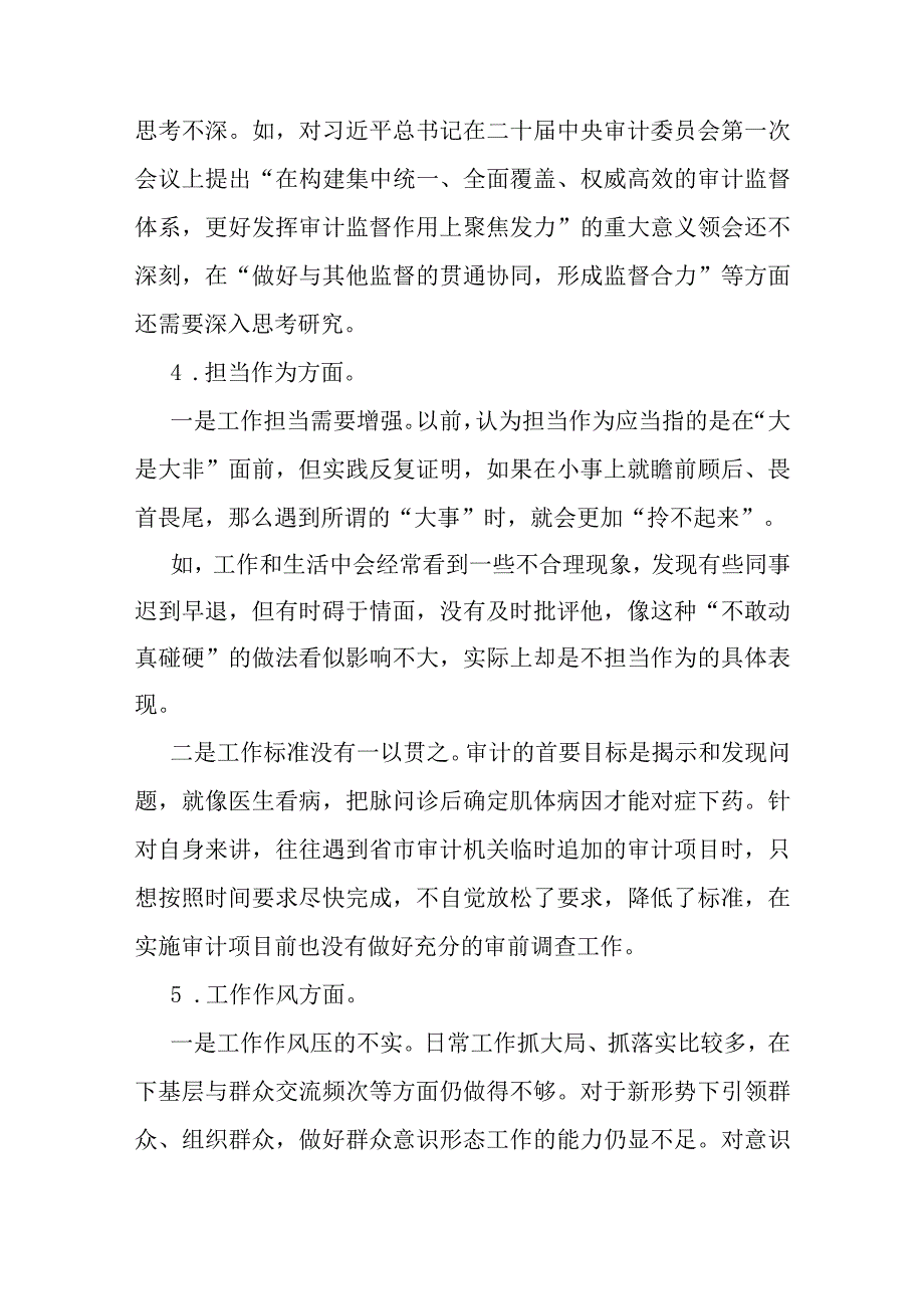 审计局党组书记主题教育民主生活会材料.docx_第3页