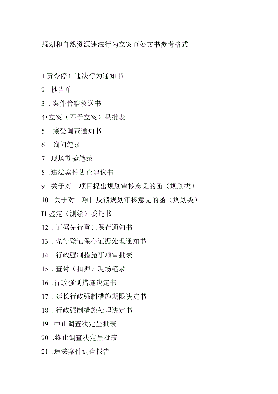 天津规划和自然资源违法行为立案查处文书参考格式示范文本模板.docx_第1页