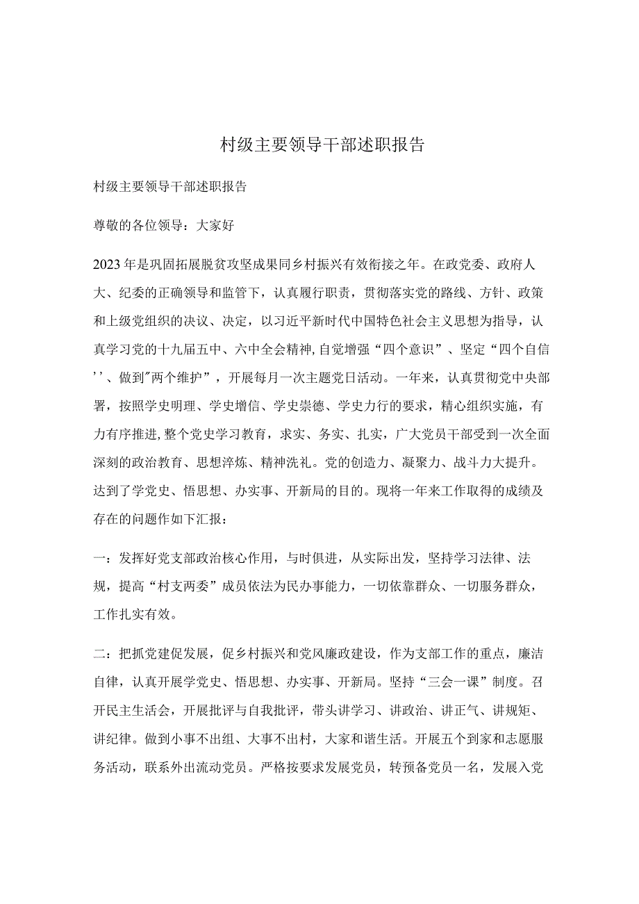 村级主要领导干部述职报告.docx_第1页