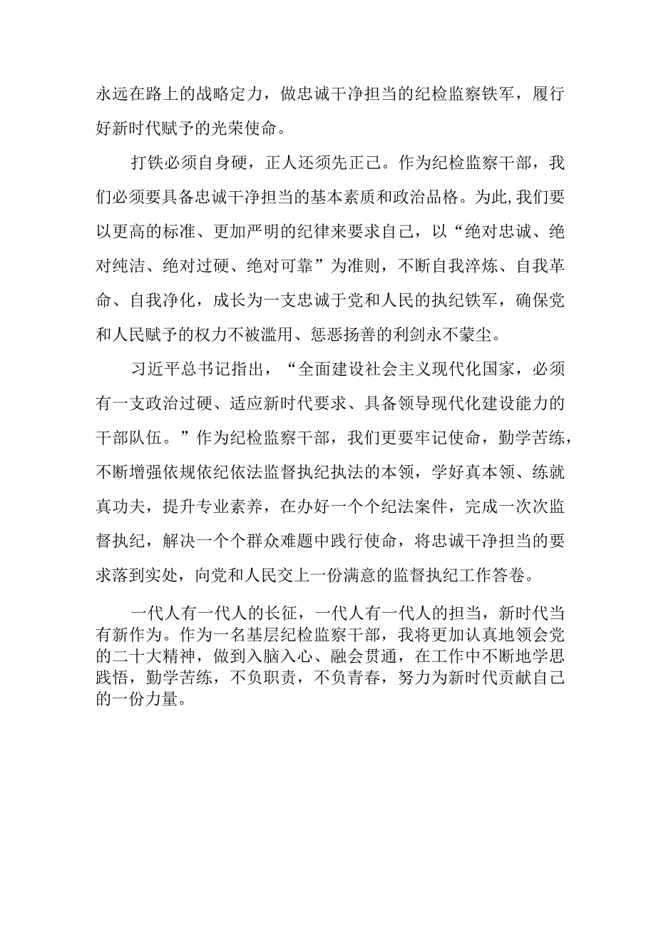 派驻纪检监察干部学习贯彻二十大精神心得感悟(十五篇).docx_第3页