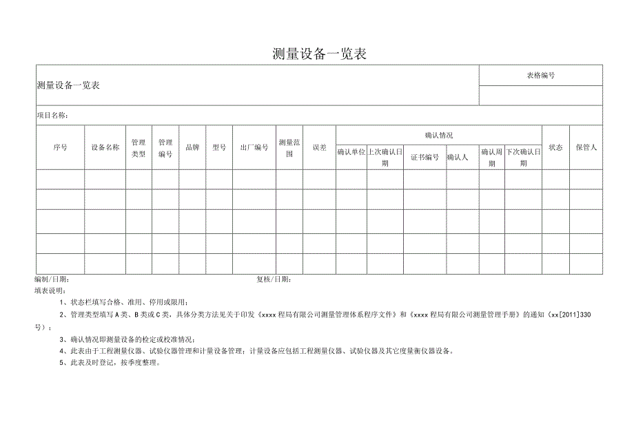 测量设备一览表.docx_第1页