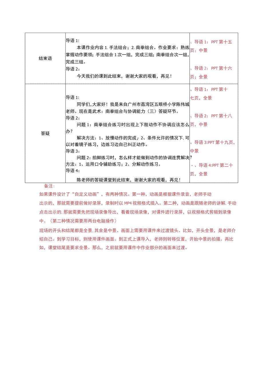 人教版四年级上册体育武术：南拳组合与协调能力 （教案）.docx_第3页