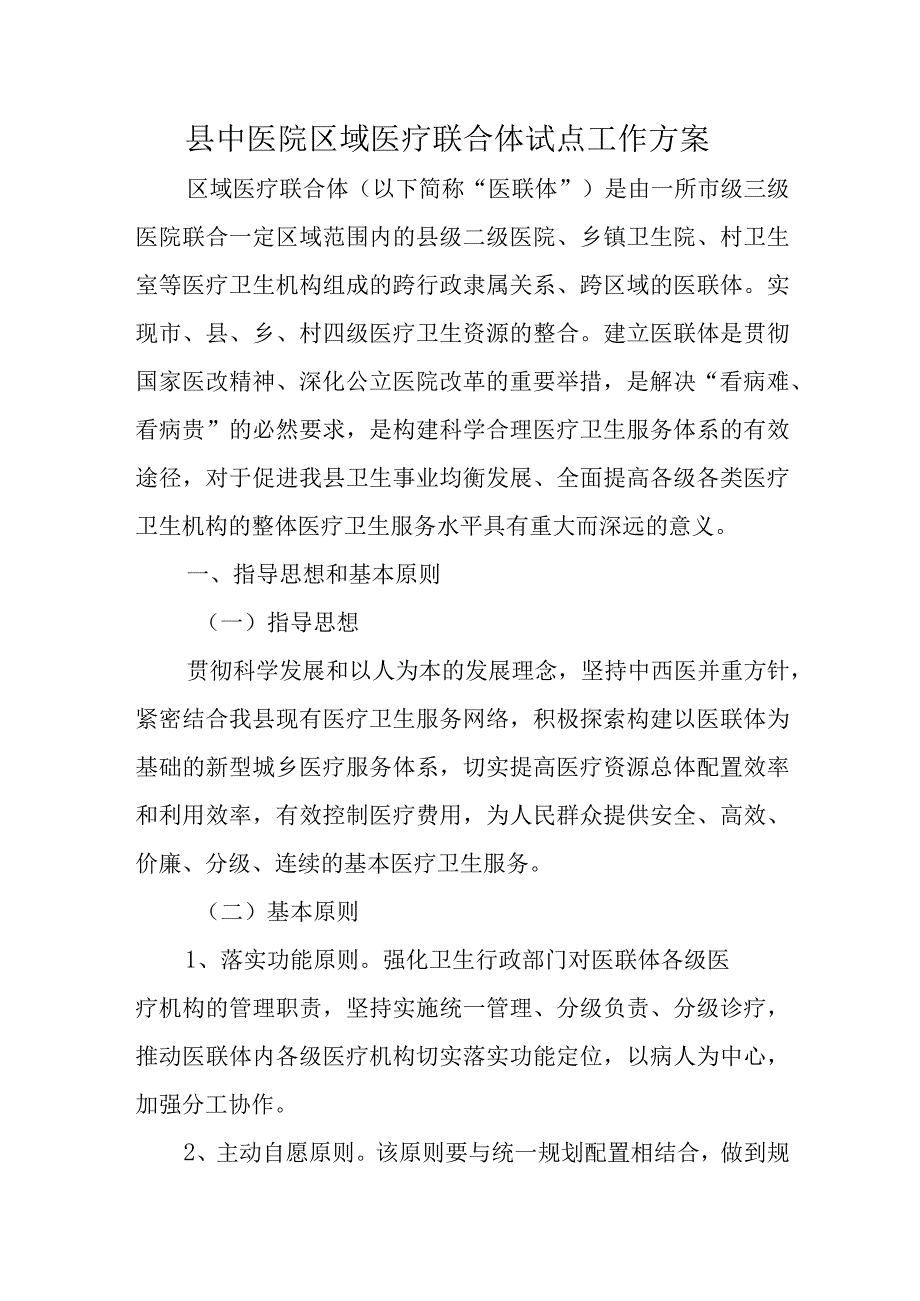 县中医院区域医疗联合体试点工作方案.docx_第1页