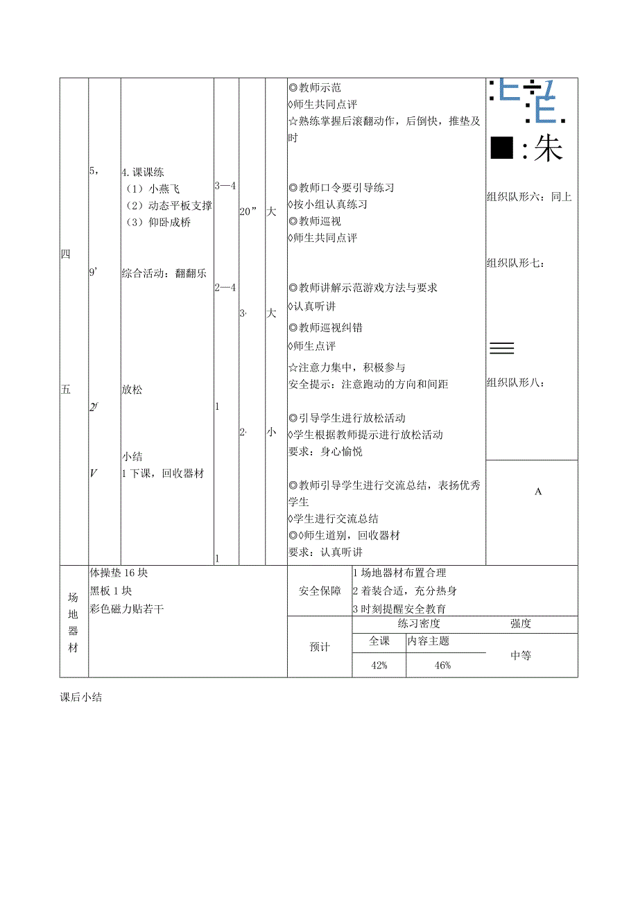 人教版五年级上册体育后滚翻接跪跳起（后滚翻推起成跪立）（教案）.docx_第2页