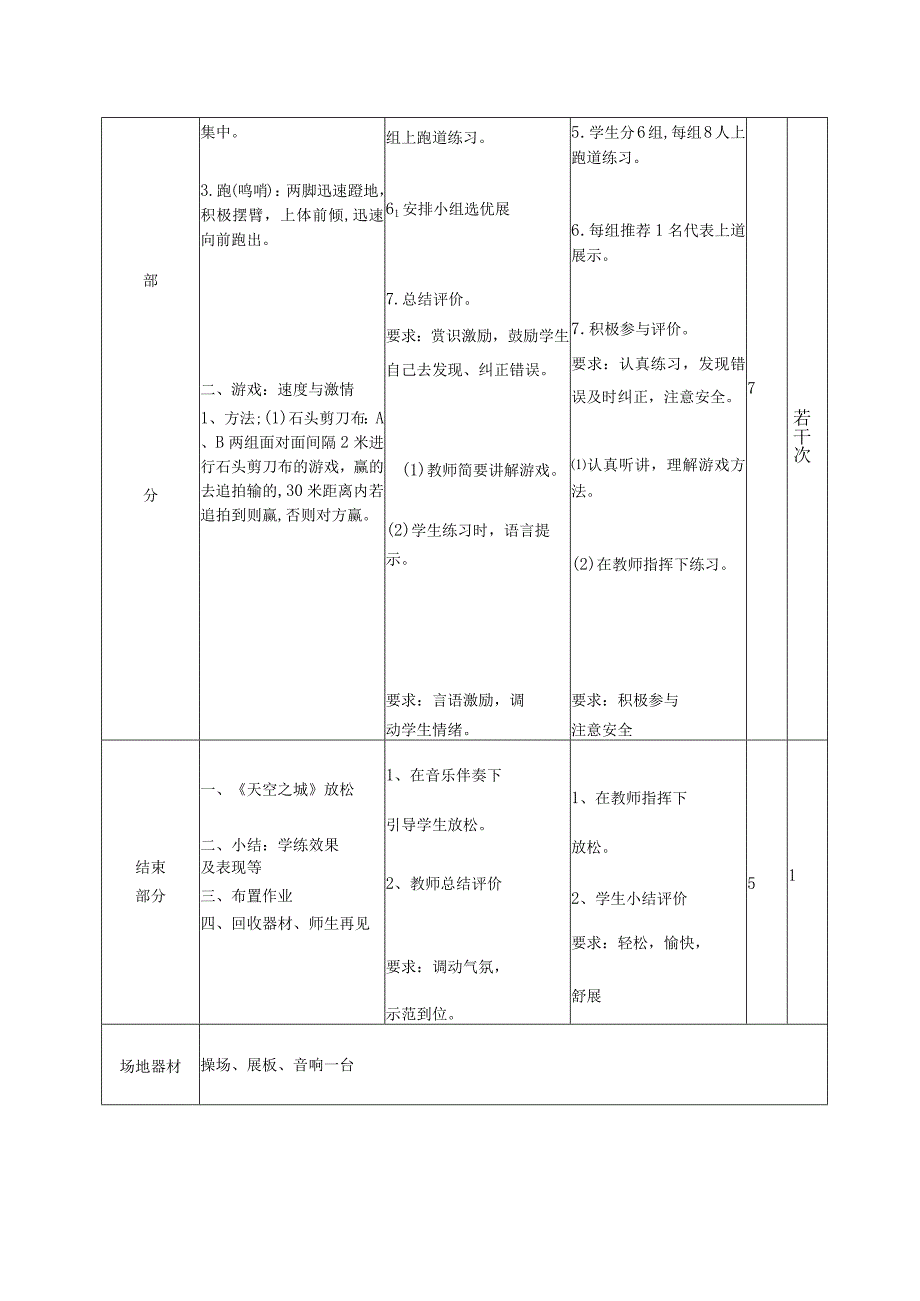 人教版五年级上册体育蹲踞式起跑（教学设计）.docx_第2页