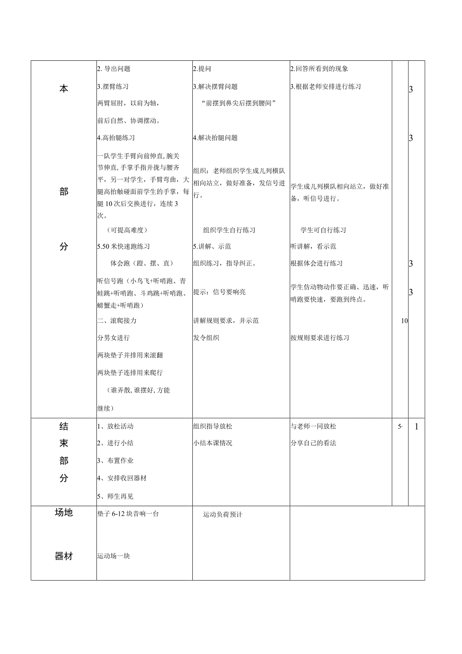 人教版五年级上册体育50米快速跑（教案）.docx_第2页