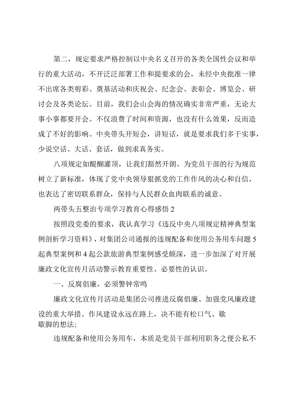 两带头五整治专项学习教育心得感悟三篇.docx_第2页