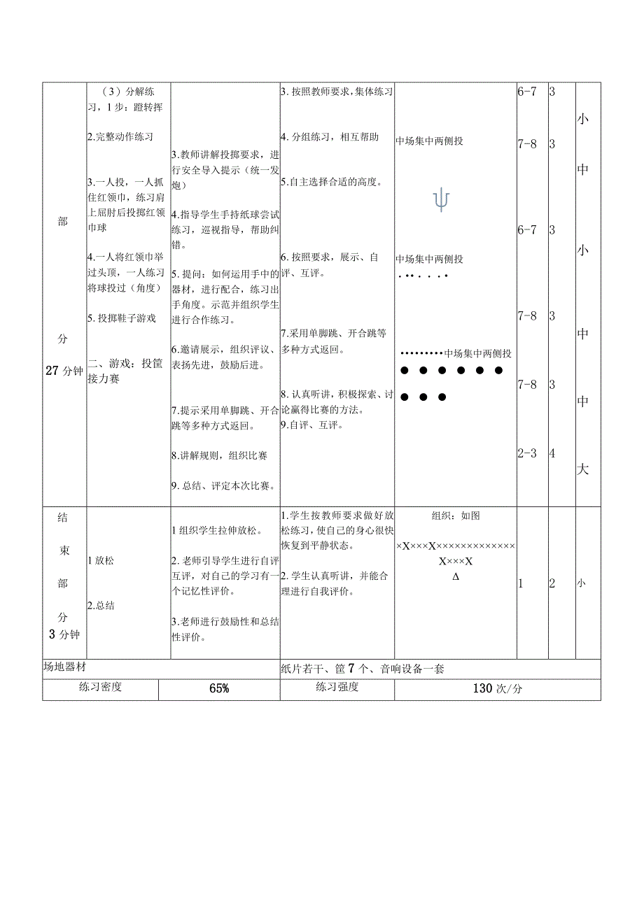 人教版四年级上册体育投掷轻物（教案）.docx_第2页