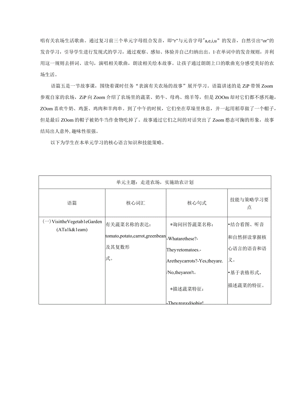 人教版(三年级起点）四年级下册Unit 4 At the farm单元整体教学设计.docx_第2页