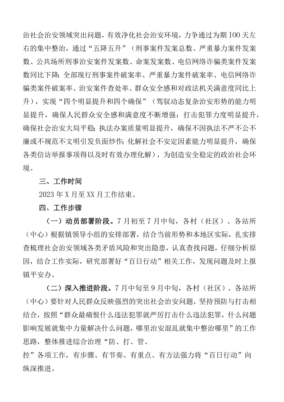 六篇合集关于夏季治安打击整治百日行动实施方案.docx_第2页