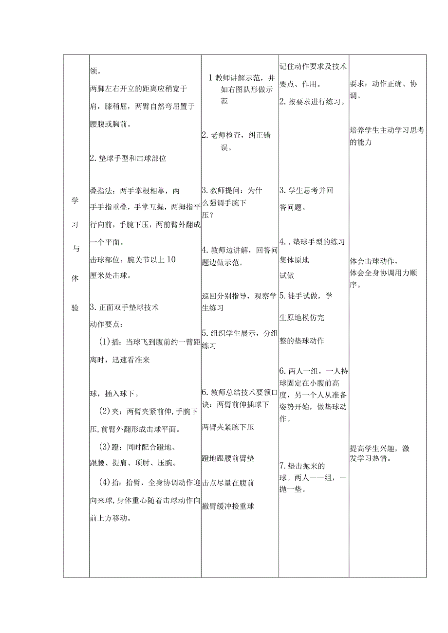 人教版六年级上册体育软式排球 （教学设计）.docx_第2页