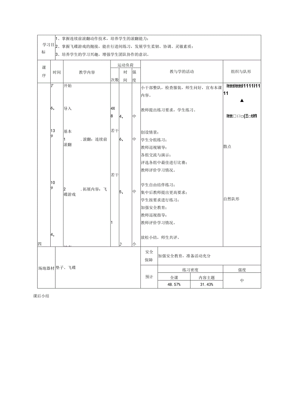 人教版三年级上册体育滚翻练习（教案）.docx_第3页