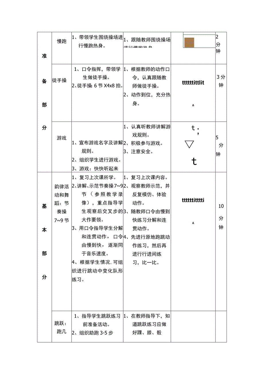 体育与健康教案 （韵律活动和舞蹈 跑几步单脚起跳用手或头触悬挂的物体）.docx_第2页