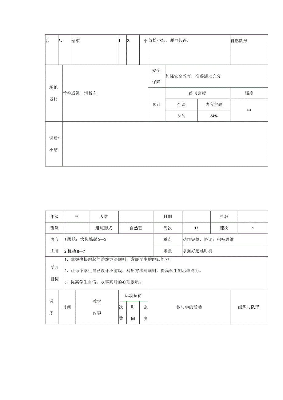 人教版三年级上册体育快快跳起（教案）.docx_第2页