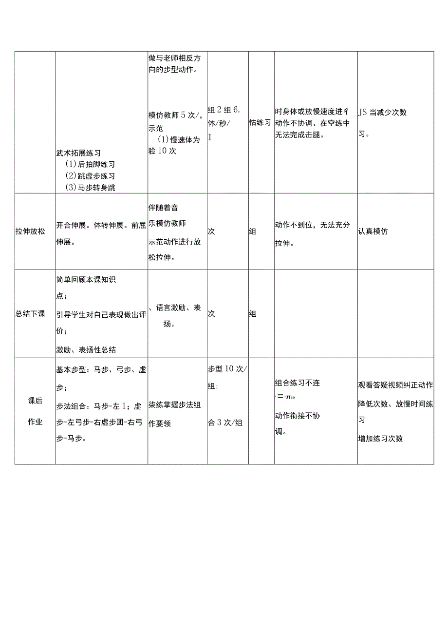 人教版四年级上册体育武术：南拳组合与协调能力 教案.docx_第3页