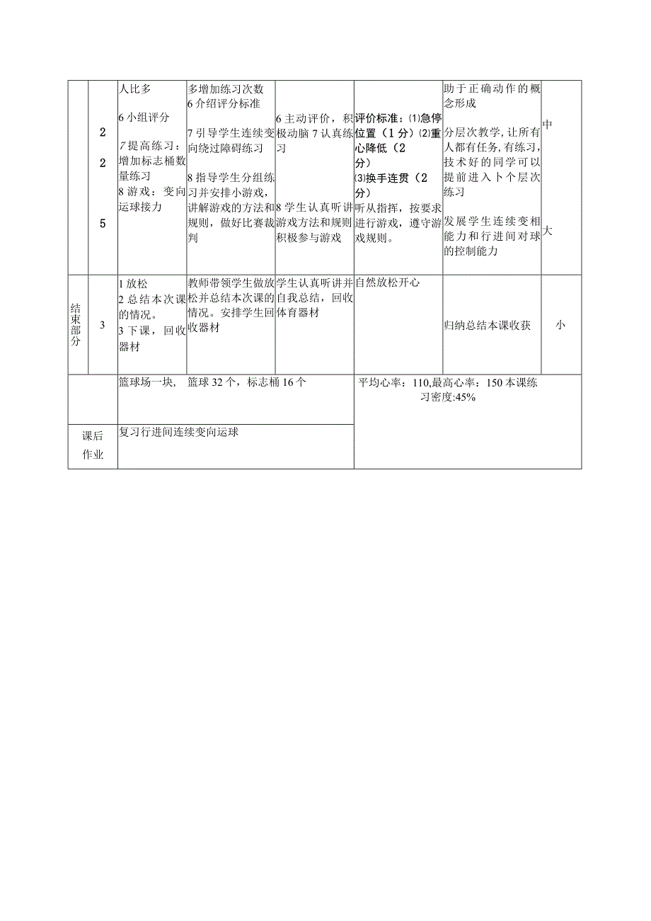 人教版五年级上册体育篮球体前变向换手运球（教案）.docx_第3页