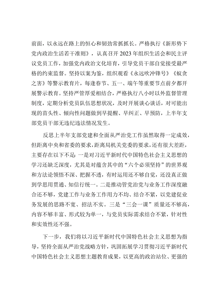 上半年党支部党建工作及落实全面从严治党主体责任情况.docx_第3页