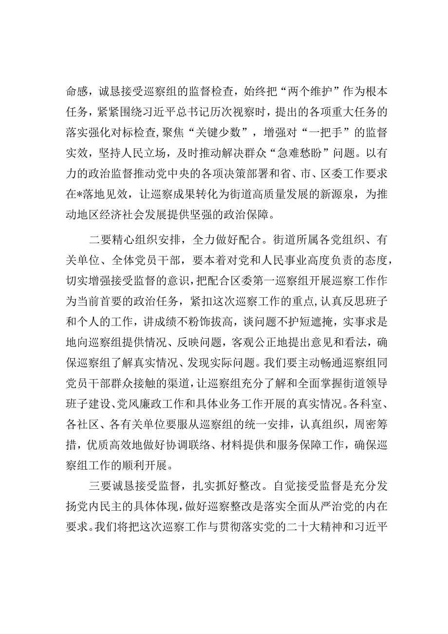 在巡察工作动员会上表态发言.docx_第2页