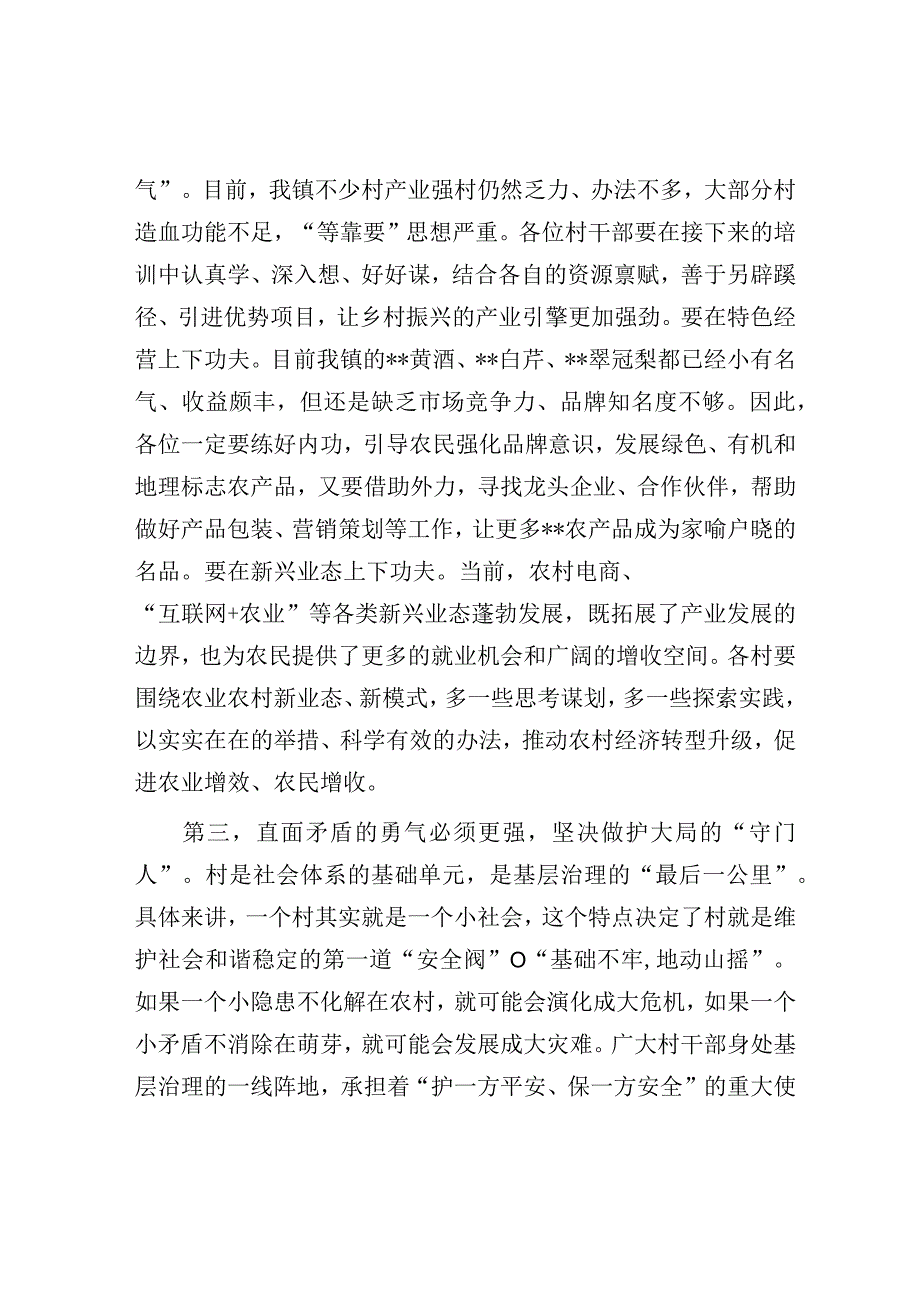 在2023年全镇村“两委”班子集中轮训培训班上的讲话.docx_第3页