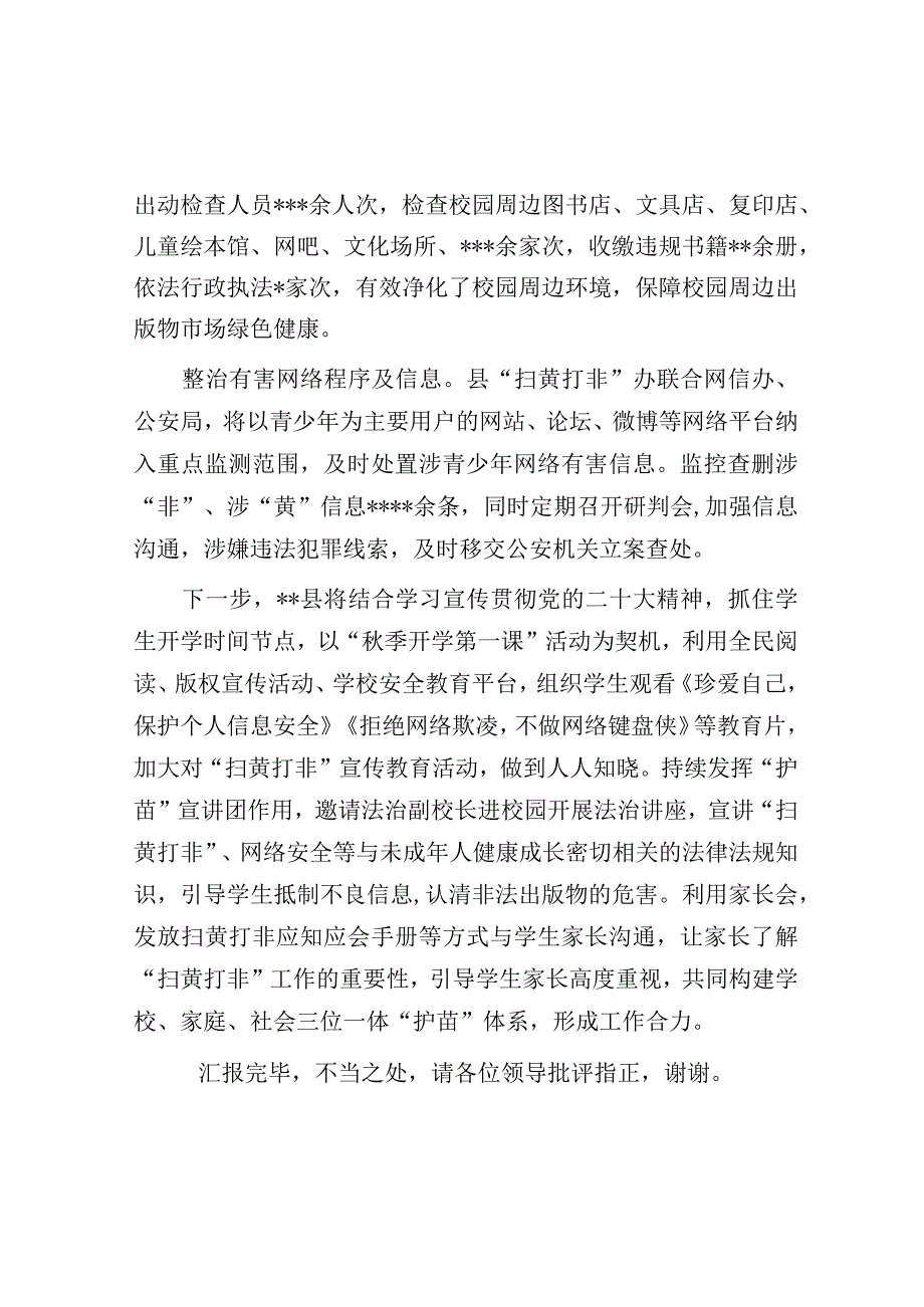 在全市未成年扫黄打非工作推进会上的汇报发言.docx_第2页