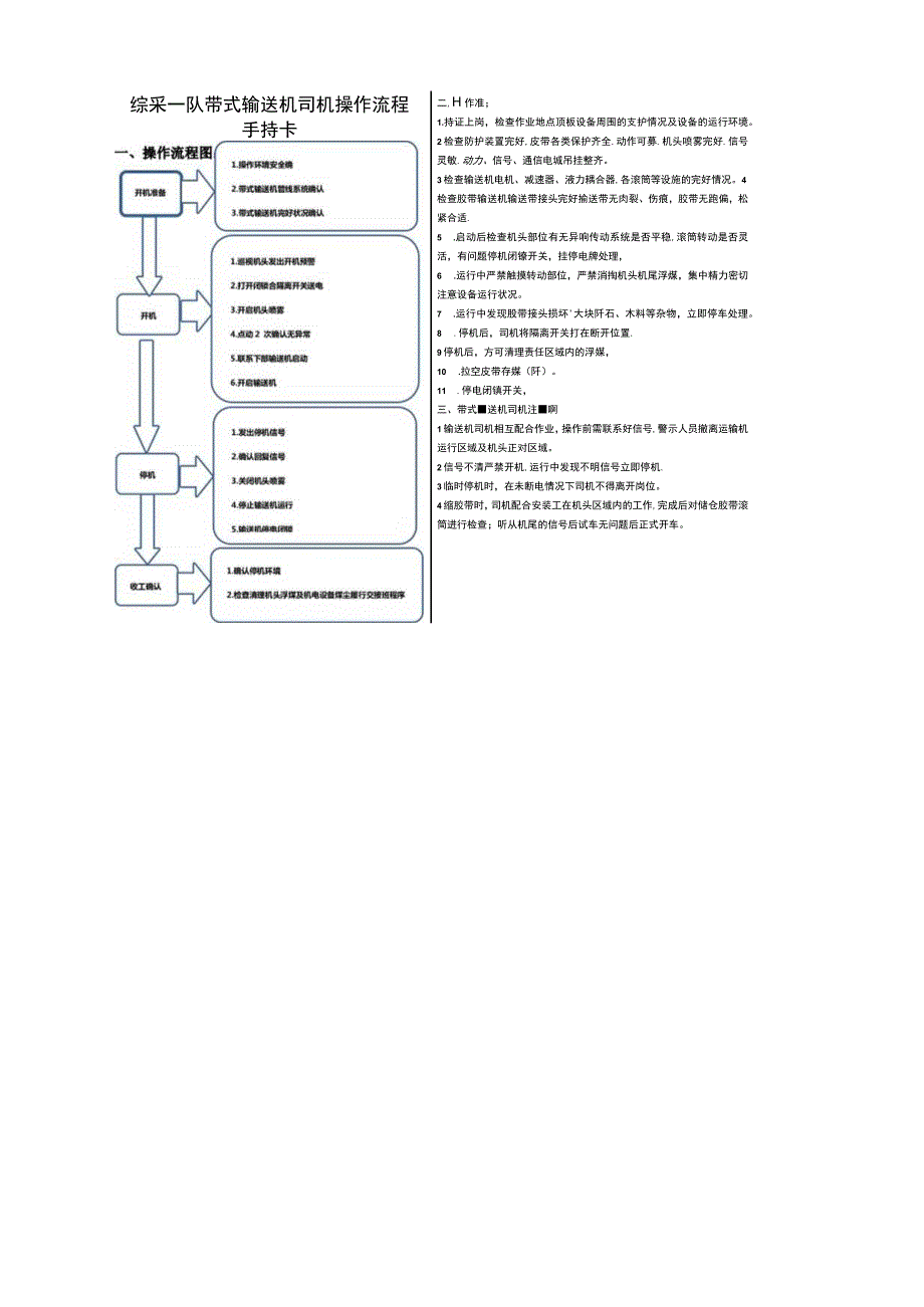 胶带机司机流程手持卡.docx_第1页