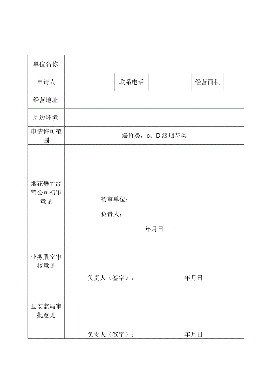 罗山县烟花爆竹经营零售许可证申请书.docx_第2页