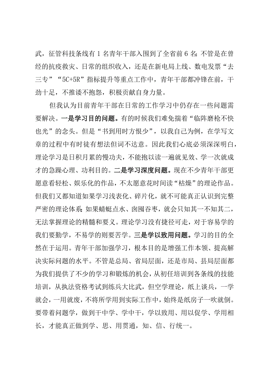 调研提纲——青年干部培养调研座谈会发言稿.docx_第2页