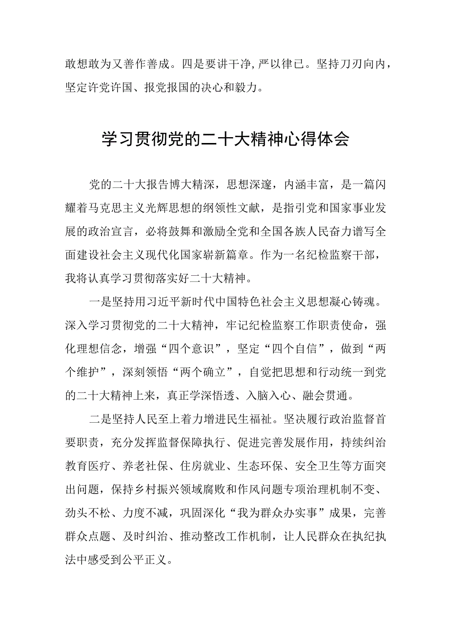 纪检干部关于学习贯彻二十大精神的心得体会九篇.docx_第2页