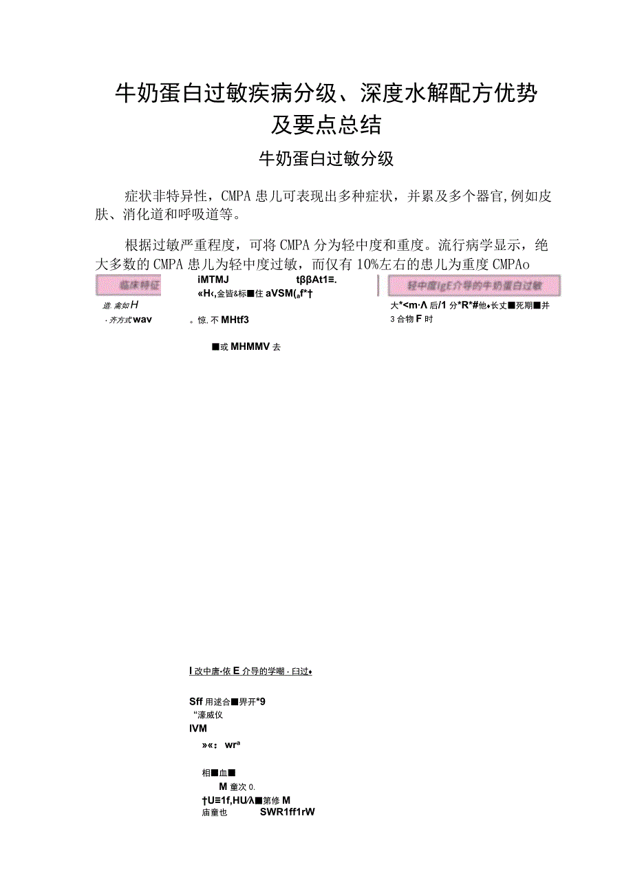 牛奶蛋白过敏疾病分级、深度水解配方优势及要点总结.docx_第1页