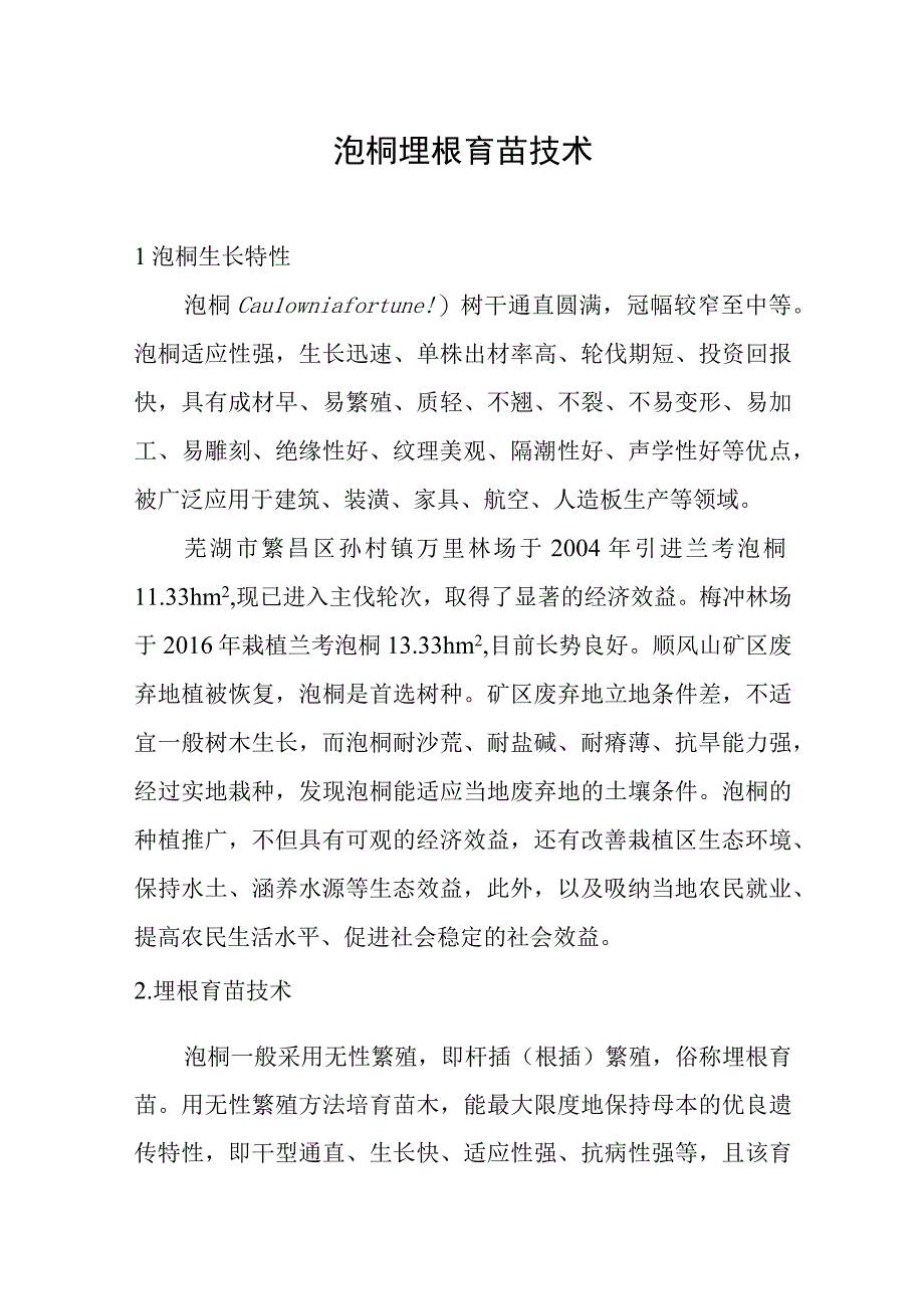 泡桐埋根育苗技术.docx_第1页