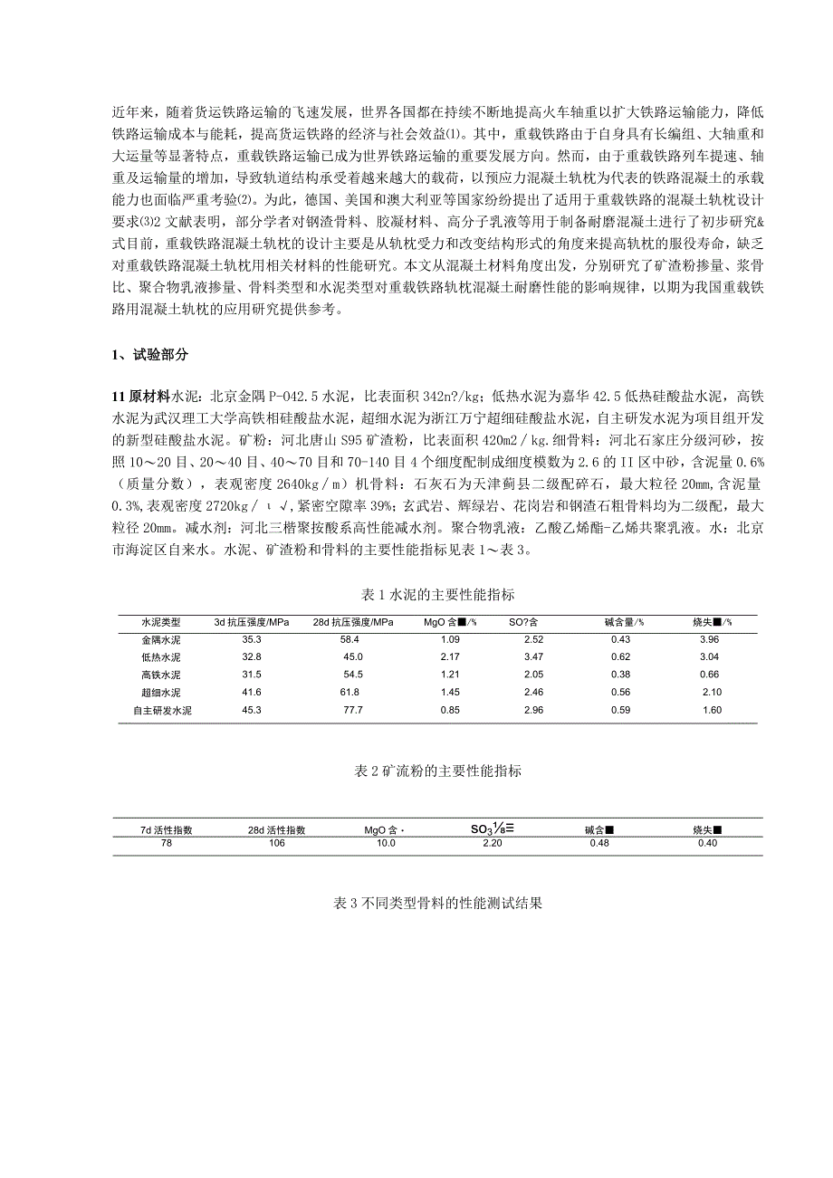 重载铁路轨枕混凝土耐磨性影响因素的研究.docx_第1页