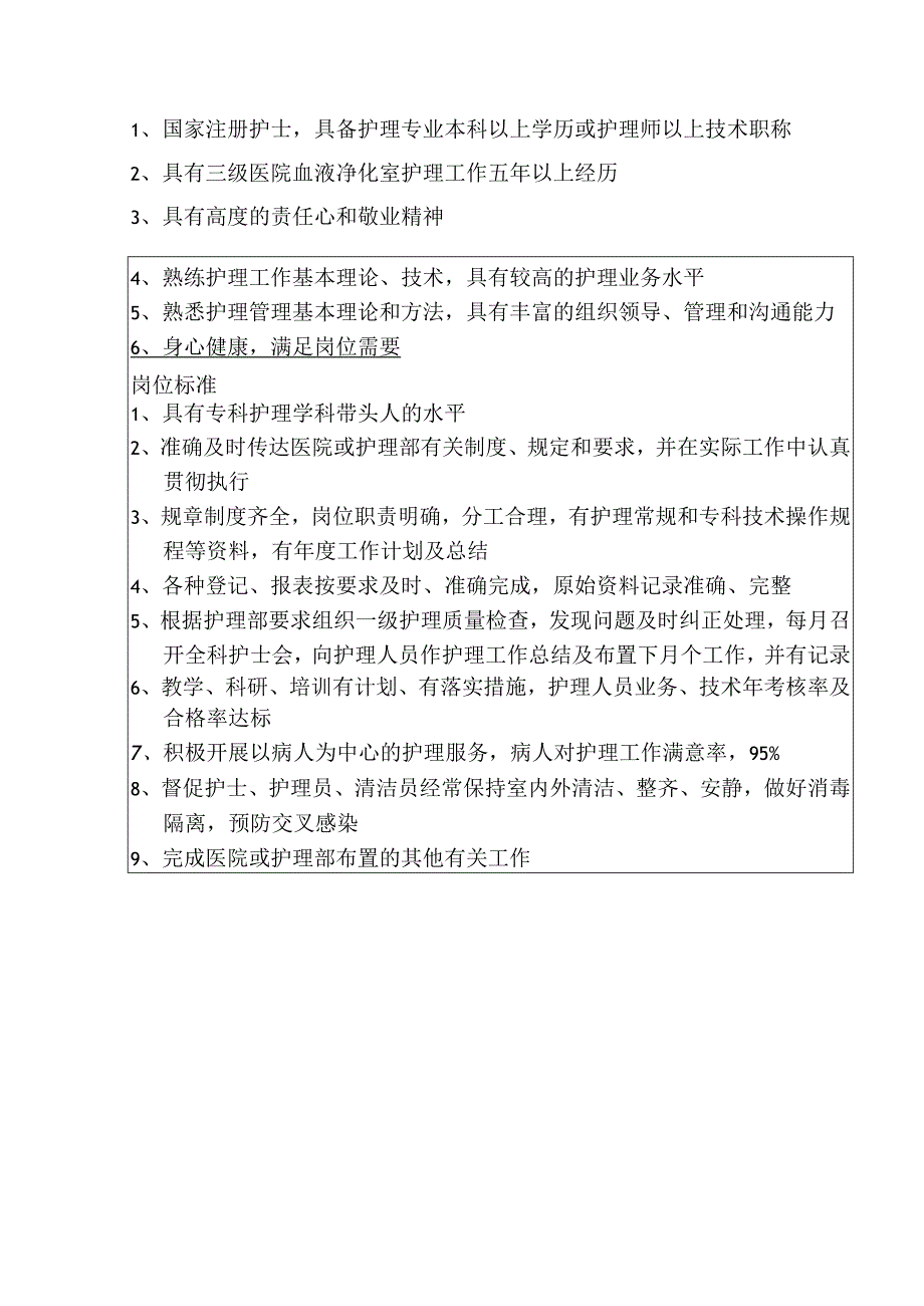 血液净化室护士长岗位说明书.docx_第2页