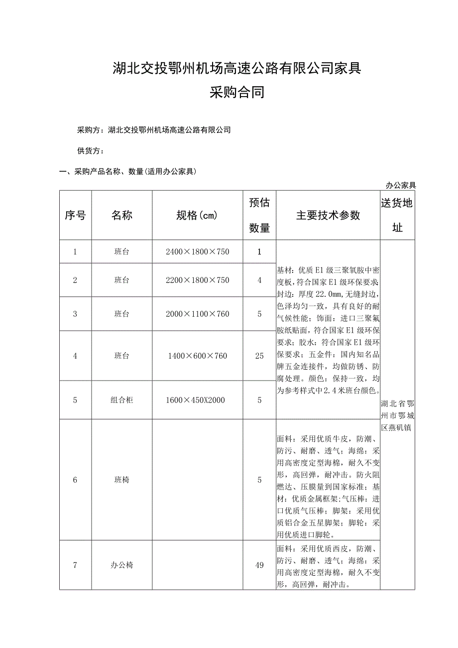 湖北交投鄂州机场高速公路有限公司家具采购合同.docx_第2页